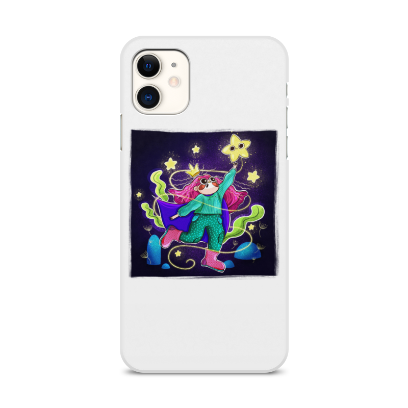 Printio Чехол для iPhone 11, объёмная печать Неоновые звезды