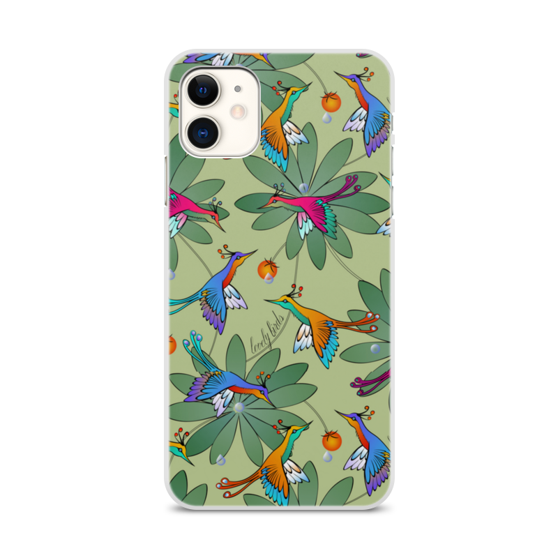 Printio Чехол для iPhone 11, объёмная печать Lovely birds printio чехол для iphone 11 объёмная печать новогодние птички