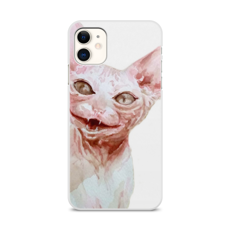 Printio Чехол для iPhone 11, объёмная печать Кот розовый printio чехол для iphone 11 объёмная печать супер кот