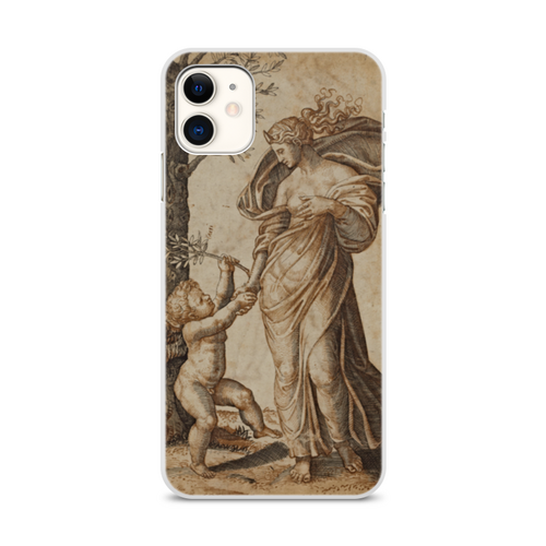 Заказать чехол для iPhone 11/11 Pro/11 Pro Max в Москве. Чехол для iPhone 11, объёмная печать Минерва и Купидон (Маркантонио Раймонди) от trend - готовые дизайны и нанесение принтов.