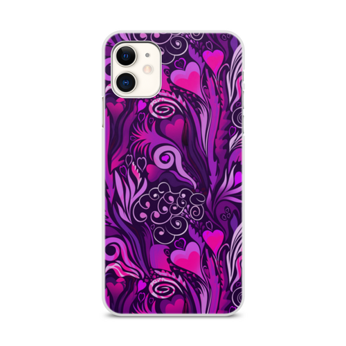 Заказать чехол для iPhone 11/11 Pro/11 Pro Max в Москве. Чехол для iPhone 11, объёмная печать САД РОЗОВЫХ СЕРДЕЦ от ELENA ZHARINOVA - готовые дизайны и нанесение принтов.