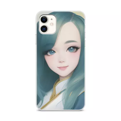Заказать чехол для iPhone 11/11 Pro/11 Pro Max в Москве. Чехол для iPhone 11, объёмная печать Девушка с голубыми волосами от Anstey  - готовые дизайны и нанесение принтов.