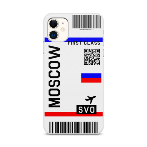 Заказать чехол для iPhone 11/11 Pro/11 Pro Max в Москве. Чехол для iPhone 11, объёмная печать Билет на самолет (Москва) белый от Andrew Zaycev - готовые дизайны и нанесение принтов.