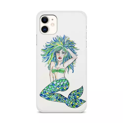 Заказать чехол для iPhone 11/11 Pro/11 Pro Max в Москве. Чехол для iPhone 11, объёмная печать Русалка. Акварельный рисунок от Анна  - готовые дизайны и нанесение принтов.
