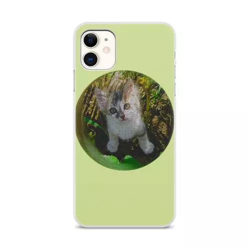 Заказать чехол для iPhone 11/11 Pro/11 Pro Max в Москве. Чехол для iPhone 11, объёмная печать Маленький котенок смотрит на тебя от Margarita Lyr  - готовые дизайны и нанесение принтов.