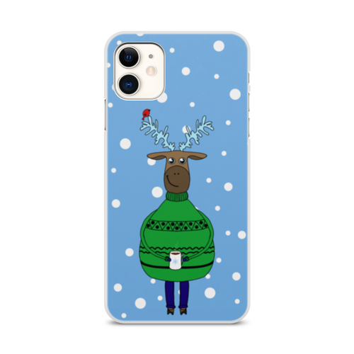 Заказать чехол для iPhone 11/11 Pro/11 Pro Max в Москве. Чехол для iPhone 11, объёмная печать Новогодний олень от ryskayafeya@yandex.ua - готовые дизайны и нанесение принтов.