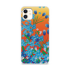 Заказать чехол для iPhone 11/11 Pro/11 Pro Max в Москве. Чехол для iPhone 11, объёмная печать Незабудки на красном от ELENA ZHARINOVA - готовые дизайны и нанесение принтов.