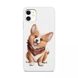 Заказать чехол для iPhone 11/11 Pro/11 Pro Max в Москве. Чехол для iPhone 11, объёмная печать Собака корги в шарфе от tigerda  - готовые дизайны и нанесение принтов.