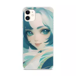 Заказать чехол для iPhone 11/11 Pro/11 Pro Max в Москве. Чехол для iPhone 11, объёмная печать Девушка с голубыми волосами от Anstey  - готовые дизайны и нанесение принтов.