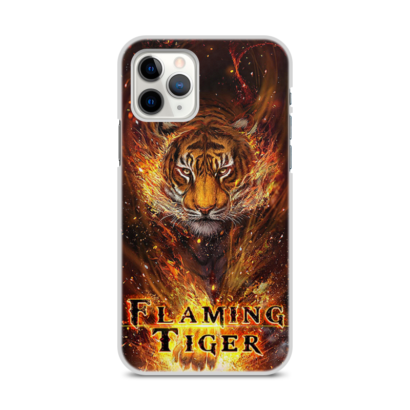 Printio Чехол для iPhone 11 Pro, объёмная печать Огненный тигр