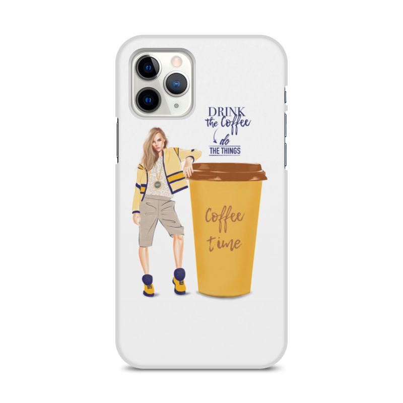 Printio Чехол для iPhone 11 Pro, объёмная печать Coffee time чехол mypads девушка с кофе старбакс женский для oukitel f150 air1 pro f150 air1 задняя панель накладка бампер
