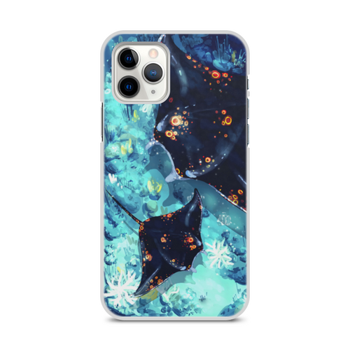 Заказать чехол для iPhone 11/11 Pro/11 Pro Max в Москве. Чехол для iPhone 11 Pro, объёмная печать Светящиеся манты от Дана Столыпина - готовые дизайны и нанесение принтов.
