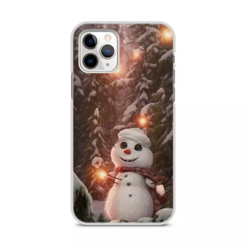 Заказать чехол для iPhone 11/11 Pro/11 Pro Max в Москве. Чехол для iPhone 11 Pro, объёмная печать Снеговик в лесу от Дана Столыпина - готовые дизайны и нанесение принтов.