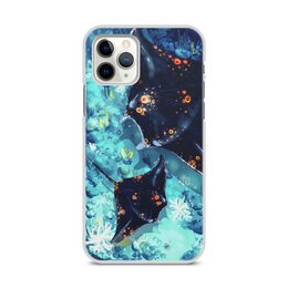 Заказать чехол для iPhone 11/11 Pro/11 Pro Max в Москве. Чехол для iPhone 11 Pro, объёмная печать Светящиеся манты от Дана Столыпина - готовые дизайны и нанесение принтов.