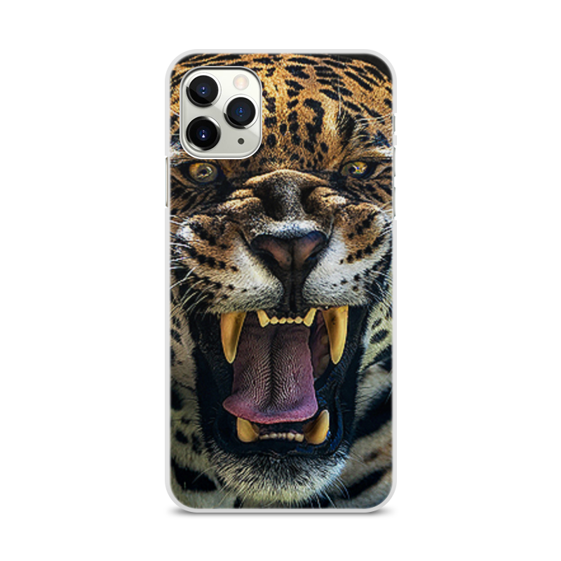Printio Чехол для iPhone 11 Pro Max, объёмная печать Леопард силиконовый чехол на apple iphone 11 pro max эпл айфон 11 про макс с принтом монеты в розовых песках