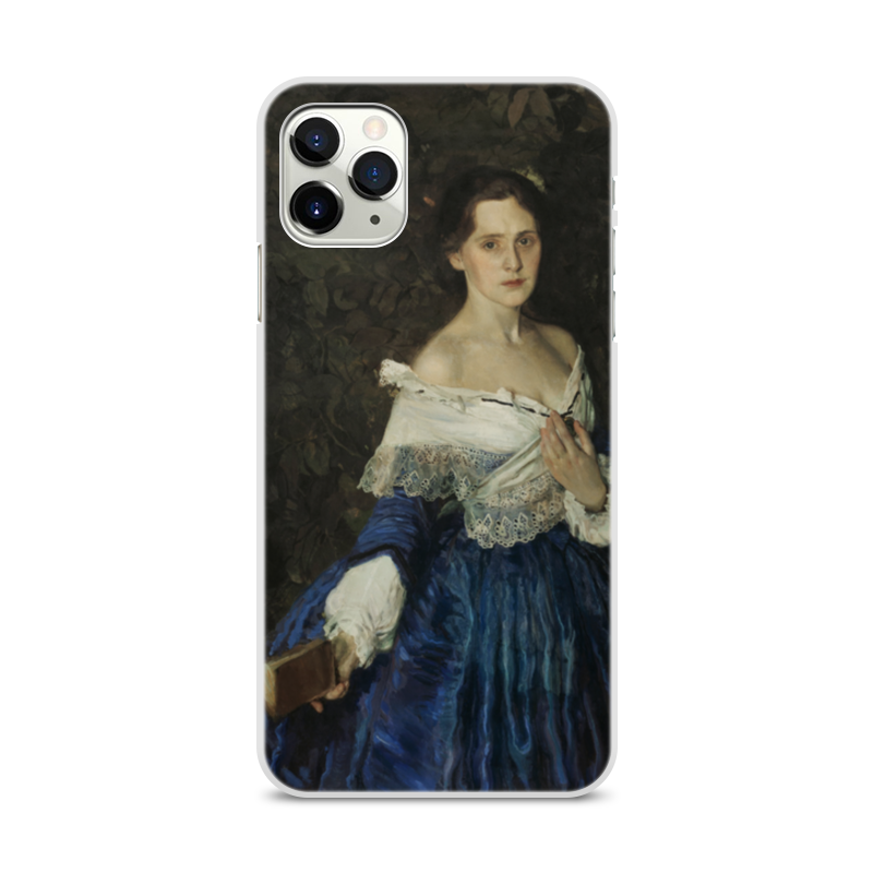 Printio Чехол для iPhone 11 Pro Max, объёмная печать Дама в голубом (картина сомова)