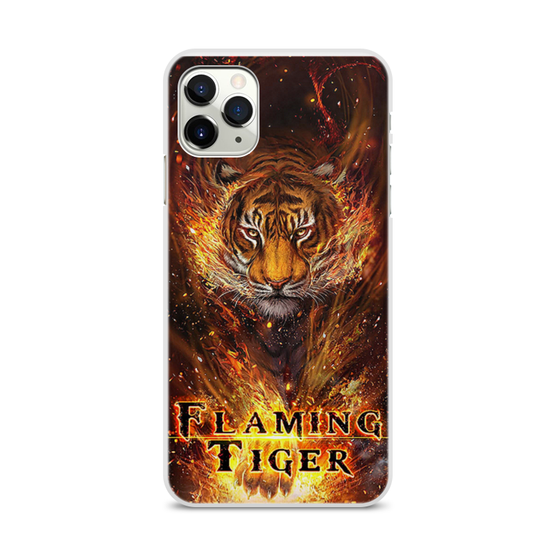 Printio Чехол для iPhone 11 Pro Max, объёмная печать Огненный тигр