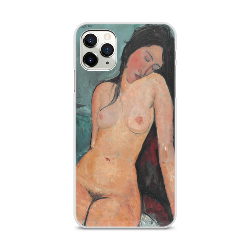 Printio Чехол для iPhone 11 Pro Max, объёмная печать Сидящая обнажённая (картина модильяни) printio сумка сидящая обнажённая картина модильяни 1916