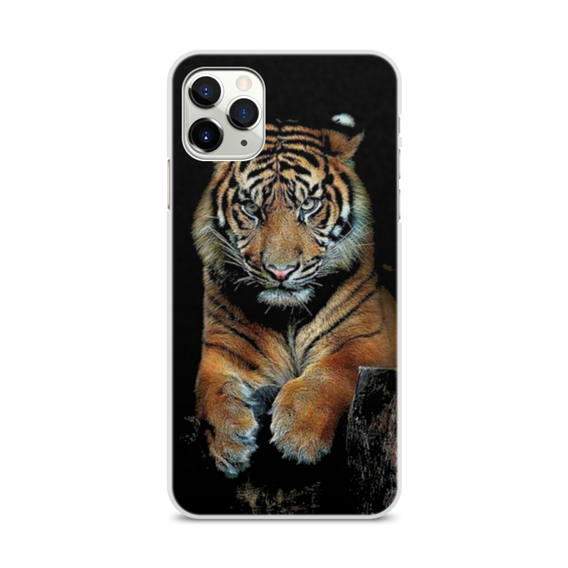 Printio Чехол для iPhone 11 Pro Max, объёмная печать Тигры