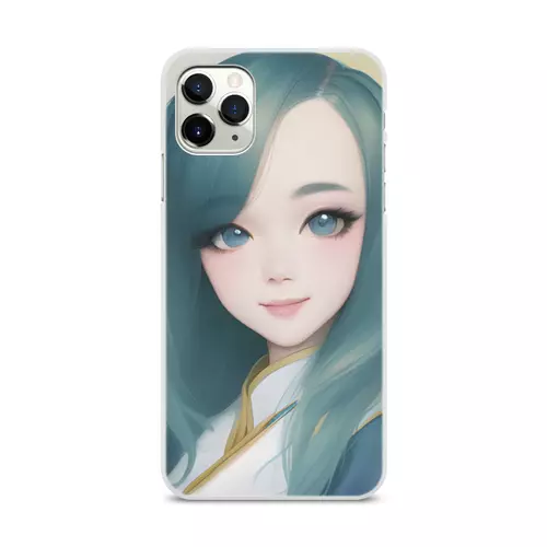 Заказать чехол для iPhone 11/11 Pro/11 Pro Max в Москве. Чехол для iPhone 11 Pro Max, объёмная печать Девушка с голубыми волосами от Anstey  - готовые дизайны и нанесение принтов.