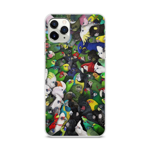 Заказать чехол для iPhone 11/11 Pro/11 Pro Max в Москве. Чехол для iPhone 11 Pro Max, объёмная печать Попугаи-1 от Дана Столыпина - готовые дизайны и нанесение принтов.