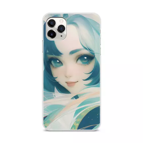 Заказать чехол для iPhone 11/11 Pro/11 Pro Max в Москве. Чехол для iPhone 11 Pro Max, объёмная печать Девушка с голубыми волосами от Anstey  - готовые дизайны и нанесение принтов.