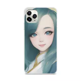 Заказать чехол для iPhone 11/11 Pro/11 Pro Max в Москве. Чехол для iPhone 11 Pro Max, объёмная печать Девушка с голубыми волосами от Anstey  - готовые дизайны и нанесение принтов.