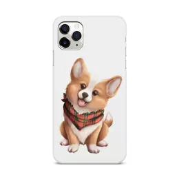 Заказать чехол для iPhone 11/11 Pro/11 Pro Max в Москве. Чехол для iPhone 11 Pro Max, объёмная печать Собака корги в шарфе от tigerda  - готовые дизайны и нанесение принтов.