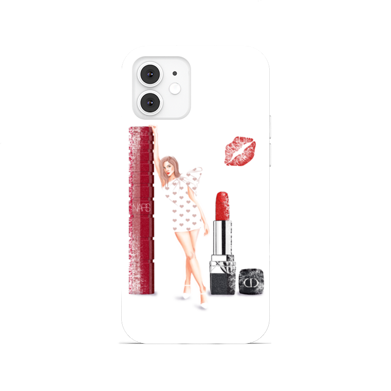 Printio Чехол для iPhone 12, объёмная печать Девушка с косметикой printio чехол для iphone 12 объёмная печать девушка с лисой