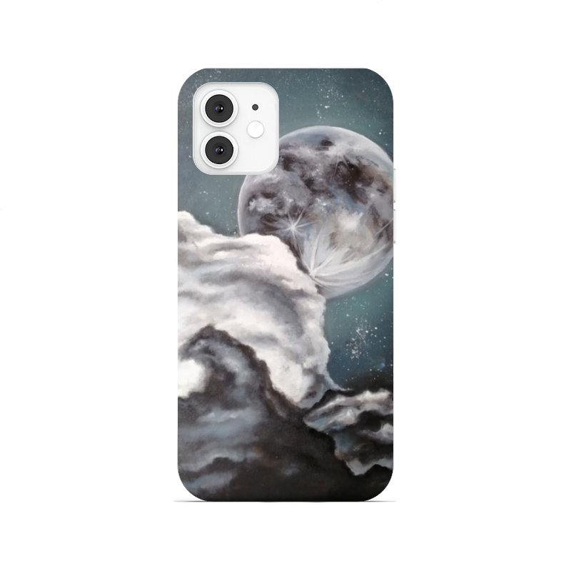 Printio Чехол для iPhone 12, объёмная печать Луна за тучами