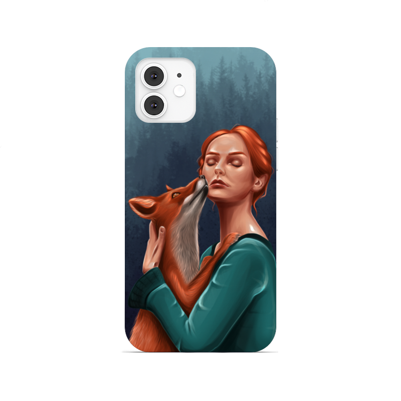 Printio Чехол для iPhone 12, объёмная печать Девушка с лисой чехол mypads темная девушка с лисой для oppo reno 5a задняя панель накладка бампер