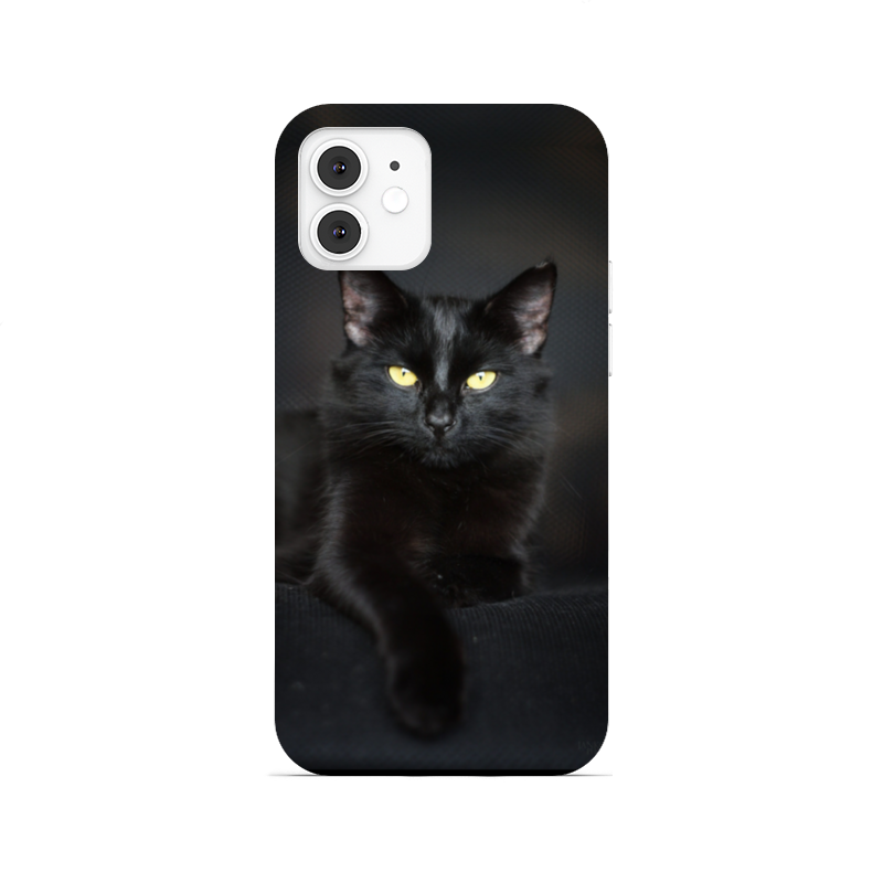 Printio Чехол для iPhone 12, объёмная печать Черная кошка