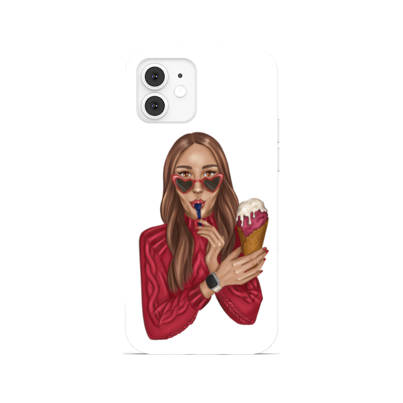 Printio Чехол для iPhone 12, объёмная печать Девушка с мороженым чехол mypads девушка в платье красивая женский для zte nubia z40s pro задняя панель накладка бампер