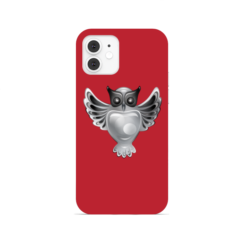 Printio Чехол для iPhone 12, объёмная печать Серебряная сова