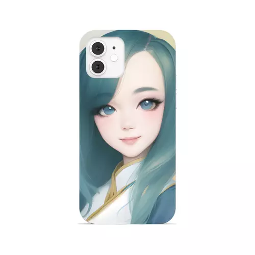 Заказать чехол для iPhone 12/12 Pro/12 Mini в Москве. Чехол для iPhone 12, объёмная печать Девушка с голубыми волосами от Anstey  - готовые дизайны и нанесение принтов.