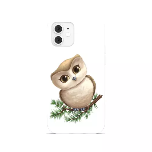 Заказать чехол для iPhone 12/12 Pro/12 Mini в Москве. Чехол для iPhone 12, объёмная печать Сова на ветке от tigerda  - готовые дизайны и нанесение принтов.