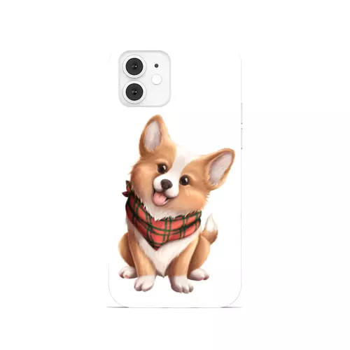 Заказать чехол для iPhone 12/12 Pro/12 Mini в Москве. Чехол для iPhone 12, объёмная печать Собака корги в шарфе от tigerda  - готовые дизайны и нанесение принтов.
