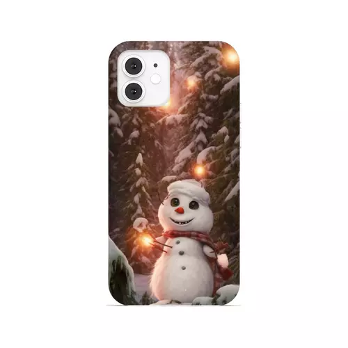 Заказать чехол для iPhone 12/12 Pro/12 Mini в Москве. Чехол для iPhone 12, объёмная печать Снеговик в лесу от Дана Столыпина - готовые дизайны и нанесение принтов.
