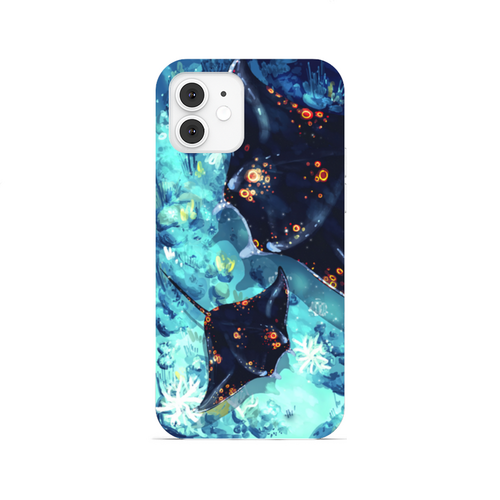 Заказать чехол для iPhone 12/12 Pro/12 Mini в Москве. Чехол для iPhone 12, объёмная печать Светящиеся манты от Дана Столыпина - готовые дизайны и нанесение принтов.
