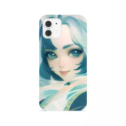 Заказать чехол для iPhone 12/12 Pro/12 Mini в Москве. Чехол для iPhone 12, объёмная печать Девушка с голубыми волосами от Anstey  - готовые дизайны и нанесение принтов.