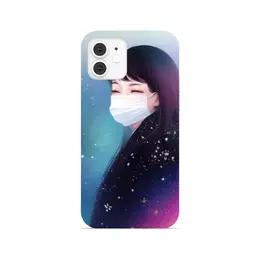 Заказать чехол для iPhone 12/12 Pro/12 Mini в Москве. Чехол для iPhone 12, объёмная печать Девушка в маске от Anstey  - готовые дизайны и нанесение принтов.