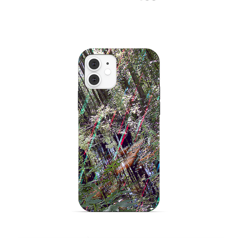 цена Printio Чехол для iPhone 12 Mini, объёмная печать Лучи в лесу.