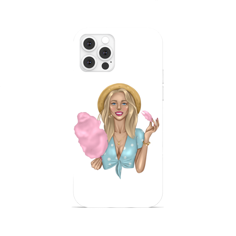 Printio Чехол для iPhone 12 Pro, объёмная печать Девушка с сахарной ватой printio чехол для iphone 12 объёмная печать девушка с лисой