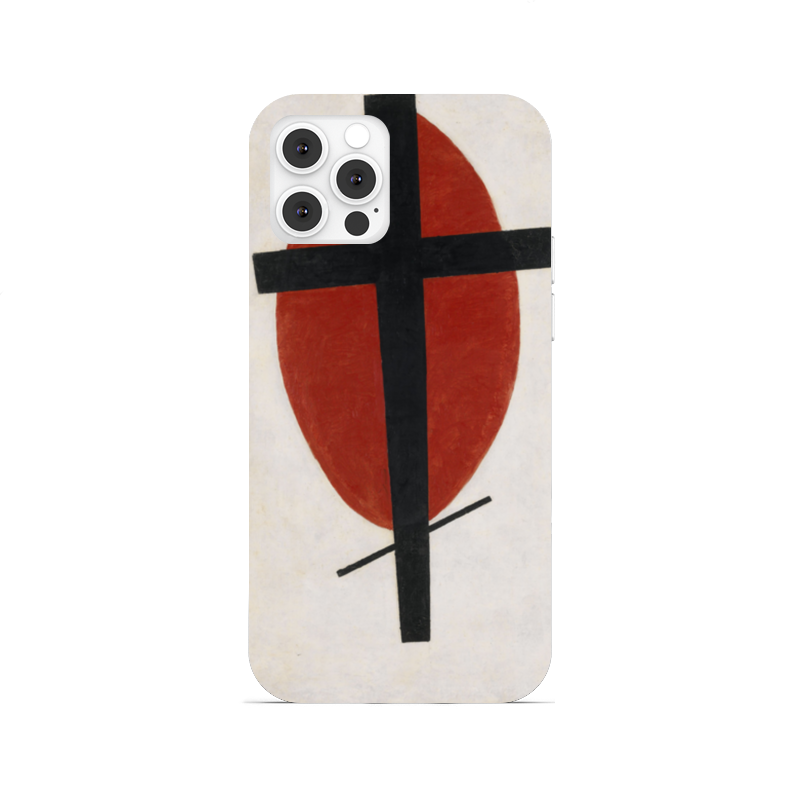 Printio Чехол для iPhone 12 Pro, объёмная печать Черный крест на красном овале (малевич) printio чехол для iphone 5 5s объёмная печать супрематизм черный крест на красном овале