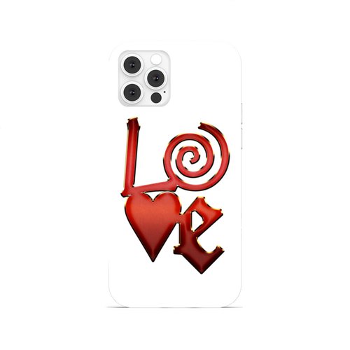 Заказать чехол для iPhone 12/12 Pro/12 Mini в Москве. Чехол для iPhone 12 Pro, объёмная печать Love - Любовь от Дана Столыпина - готовые дизайны и нанесение принтов.