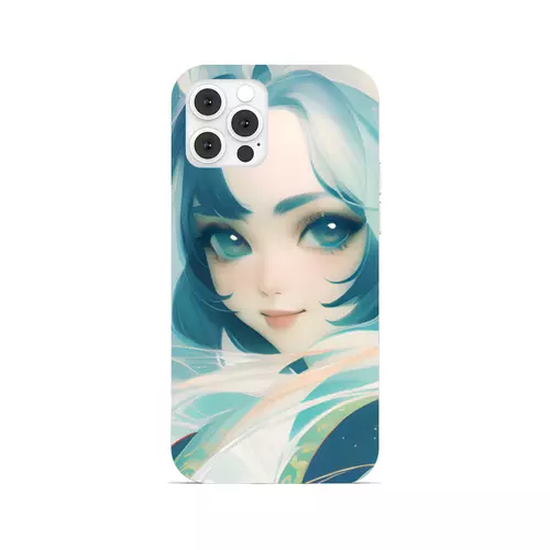 Заказать чехол для iPhone 12/12 Pro/12 Mini в Москве. Чехол для iPhone 12 Pro, объёмная печать Девушка с голубыми волосами от Anstey  - готовые дизайны и нанесение принтов.