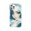 Заказать чехол для iPhone 12/12 Pro/12 Mini в Москве. Чехол для iPhone 12 Pro, объёмная печать Девушка с голубыми волосами от Anstey  - готовые дизайны и нанесение принтов.