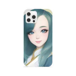 Заказать чехол для iPhone 12/12 Pro/12 Mini в Москве. Чехол для iPhone 12 Pro, объёмная печать Девушка с голубыми волосами от Anstey  - готовые дизайны и нанесение принтов.