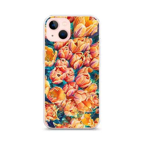 Заказать чехол для iPhone 13/13 Pro/13 Pro Max в Москве. Чехол для iPhone 13 Солнечные тюльпаны. от Eva De Peron.  - готовые дизайны и нанесение принтов.