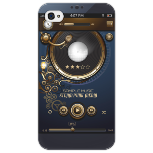 Заказать чехол для iPhone 4/4S в Москве. Чехол для iPhone 4/4S Стимпанк-музыка от Hardgott - готовые дизайны и нанесение принтов.